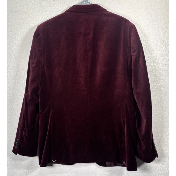 J. Ferrar Evening Ed. Merlot Velvet Men's Blazer Jacket Slim Fit 42R Burgundy - Picture 8 of 16